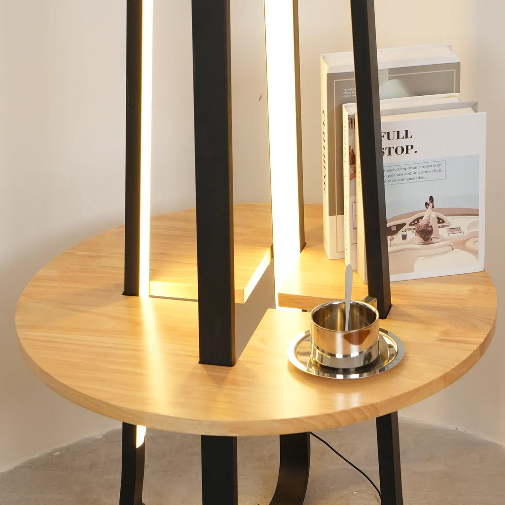 Trapezoidal Shelves Floor Lamp