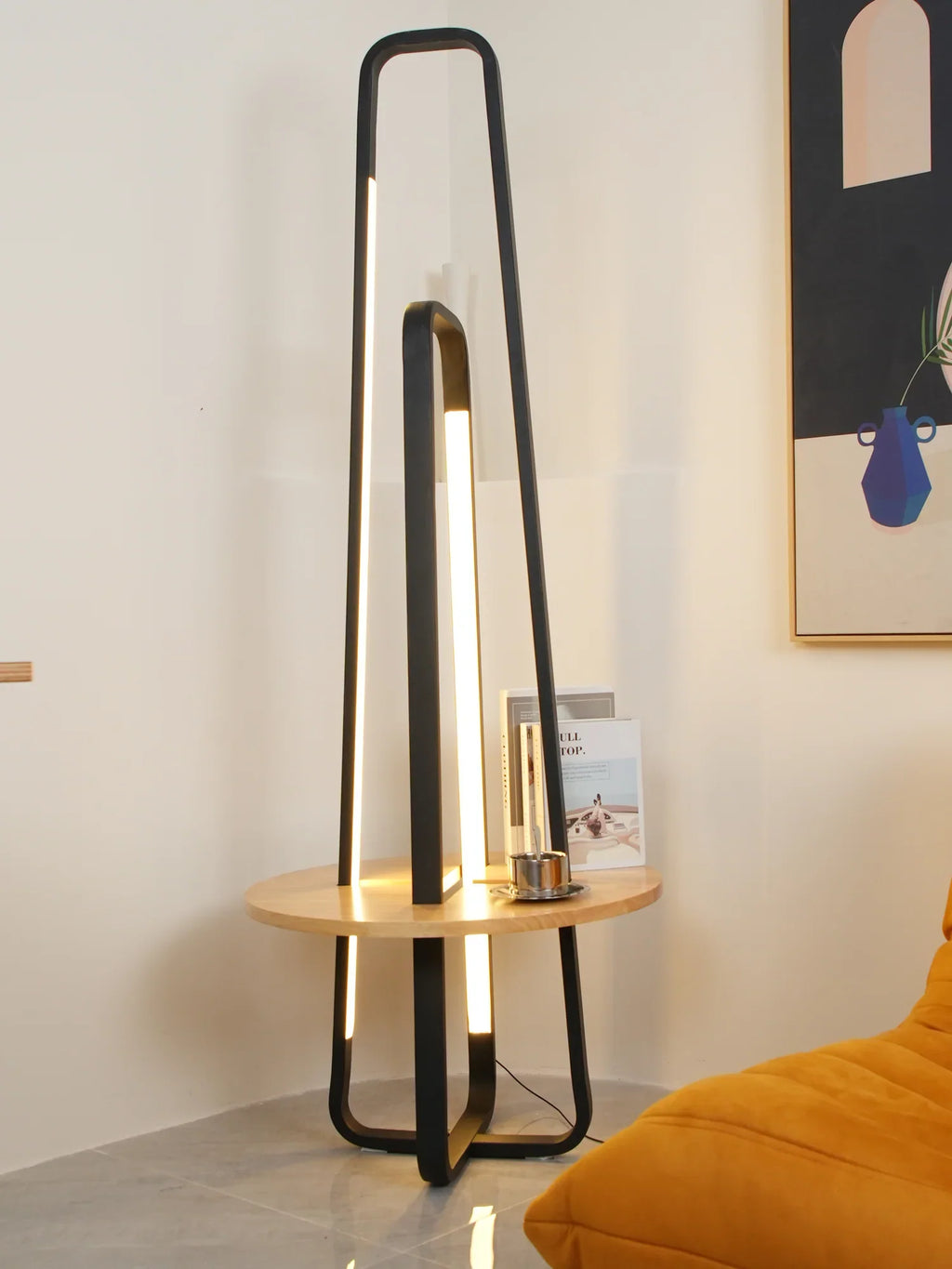 Trapezoidal Shelves Floor Lamp