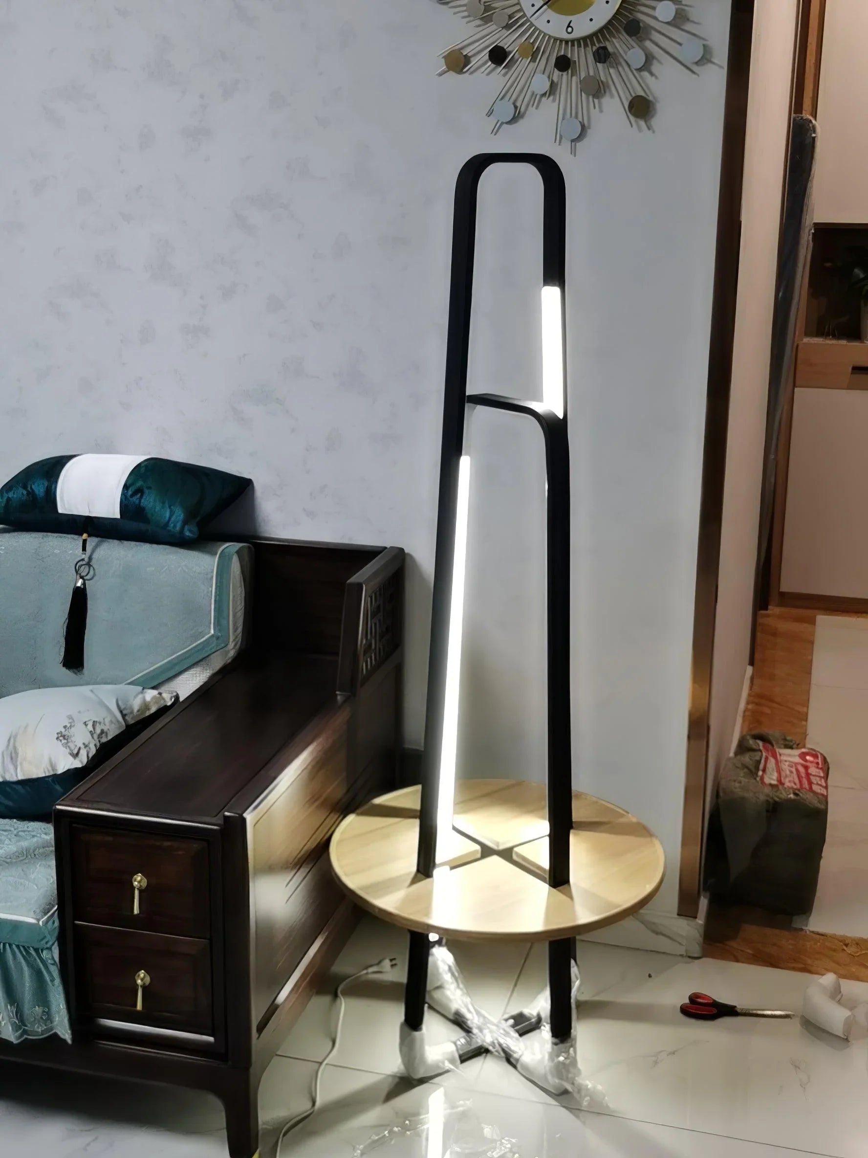 Trapezoidal Shelves Floor Lamp