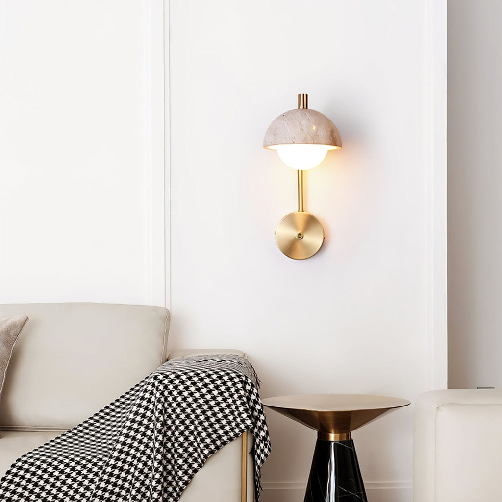 Vellum Travertine Wall Lamp