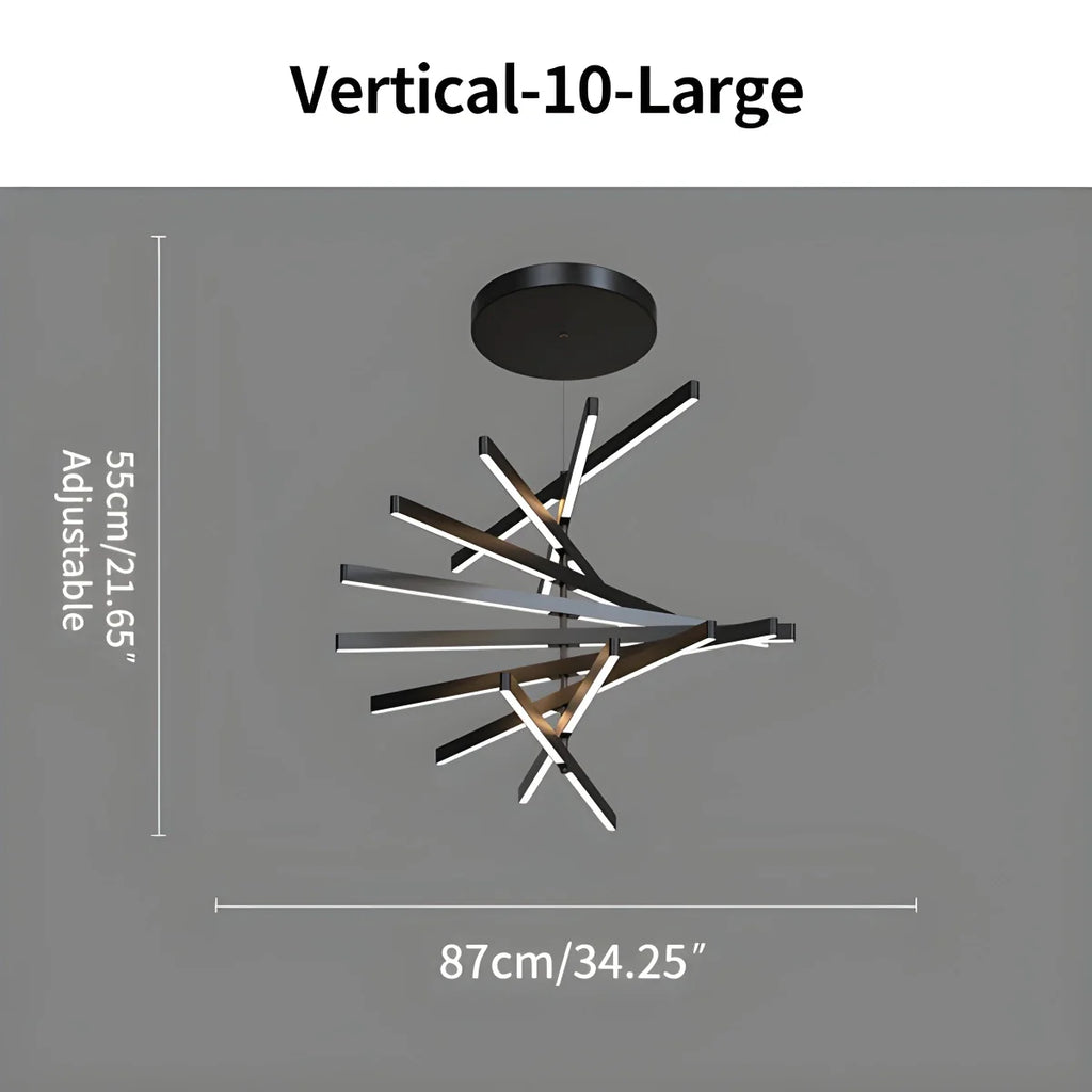 Linear Fish Bone Modeling Chandelier