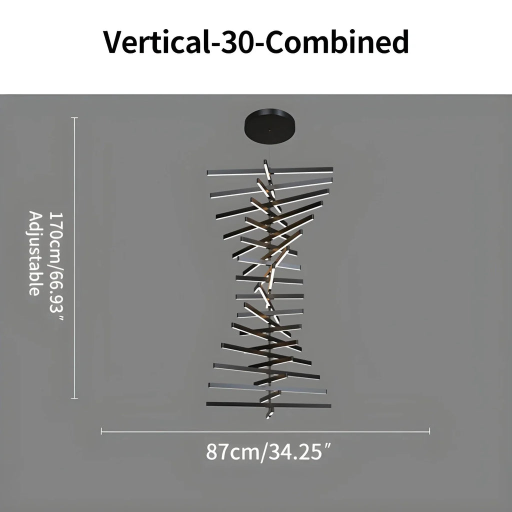 Linear Fish Bone Modeling Chandelier