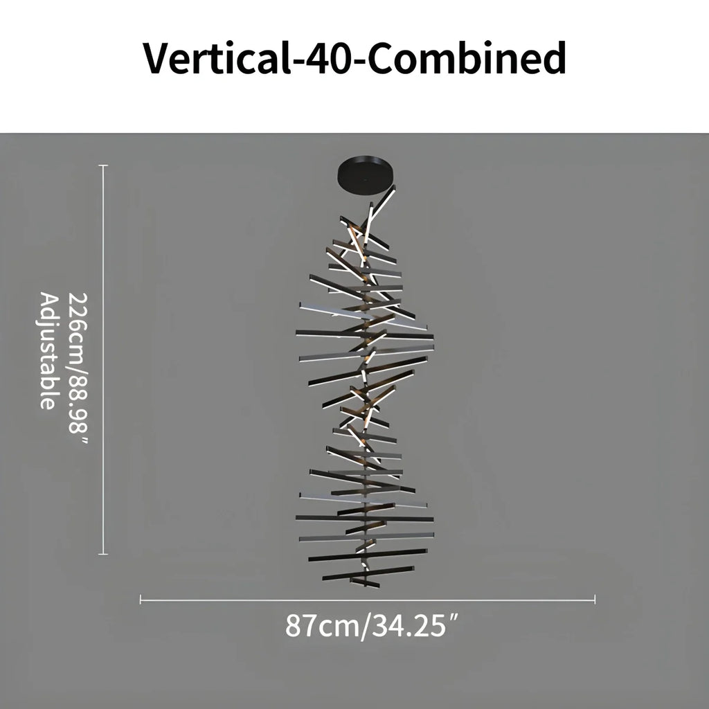 Linear Fish Bone Modeling Chandelier