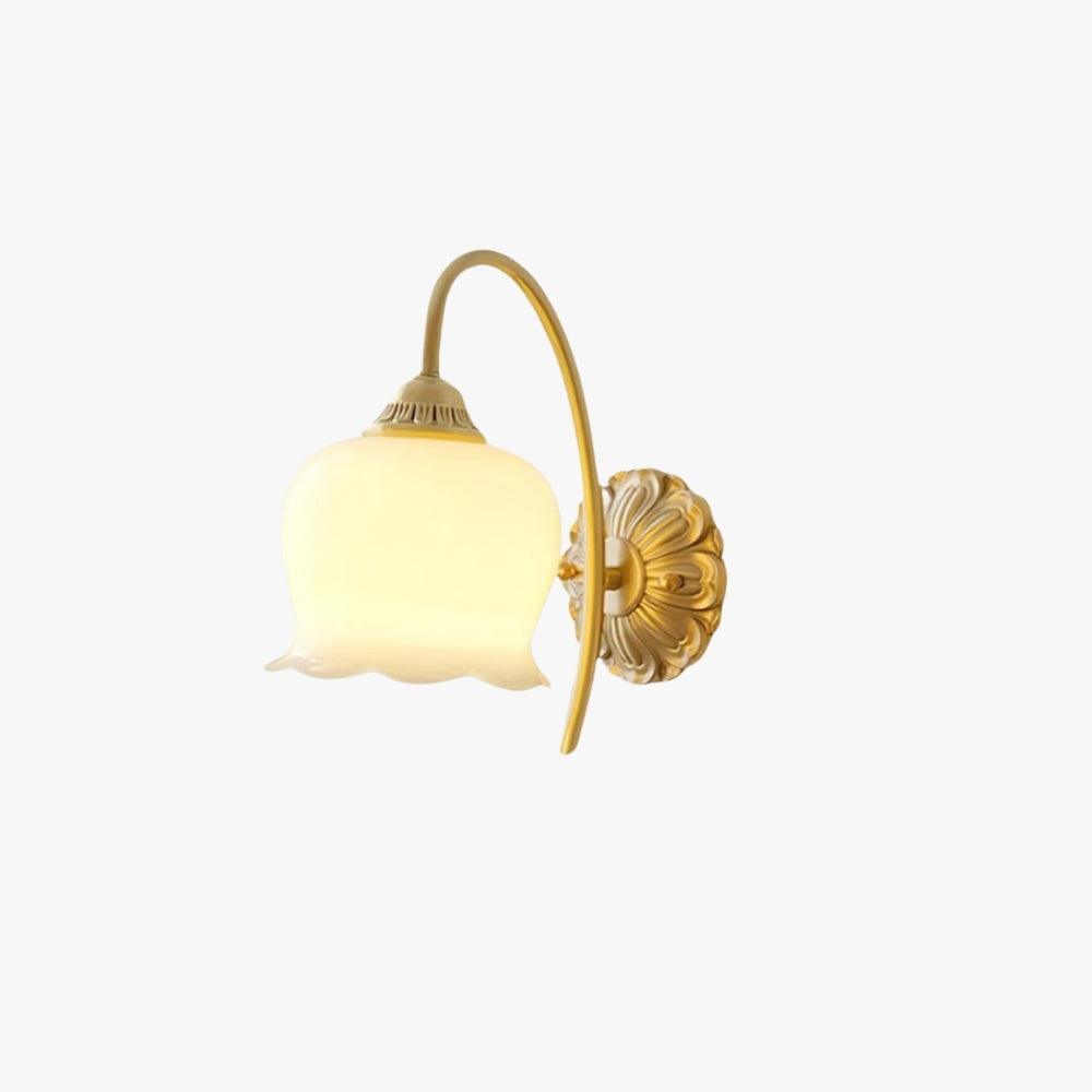 Vintage Mia Brass Wall Lamp – Art Deco Sconce with Fabric Shade