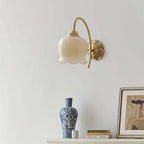 Vintage Mia Brass Wall Lamp – Art Deco Sconce with Fabric Shade