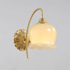 Vintage Mia Brass Wall Lamp – Art Deco Sconce with Fabric Shade