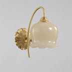Vintage Mia Brass Wall Lamp – Art Deco Sconce with Fabric Shade