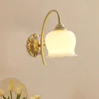 Vintage Mia Brass Wall Lamp – Art Deco Sconce with Fabric Shade