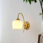 Vintage Mia Brass Wall Lamp – Art Deco Sconce with Fabric Shade