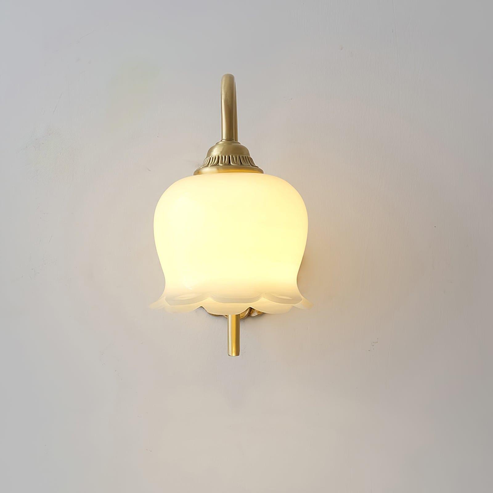 Vintage Mia Brass Wall Lamp – Art Deco Sconce with Fabric Shade