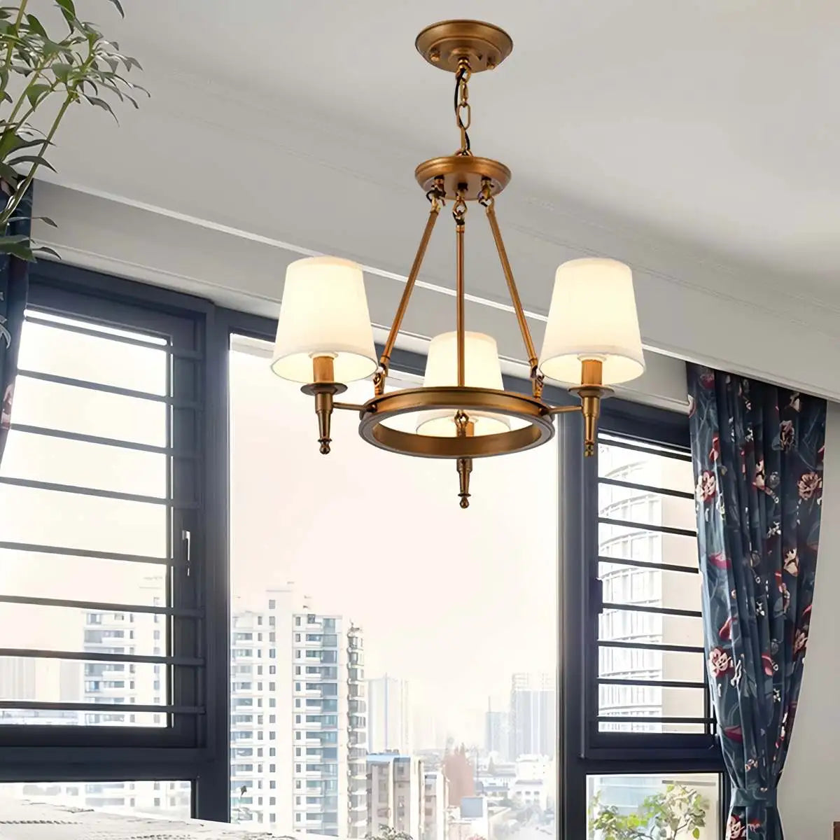 Vintage Ring Metal Fabric Chandelier