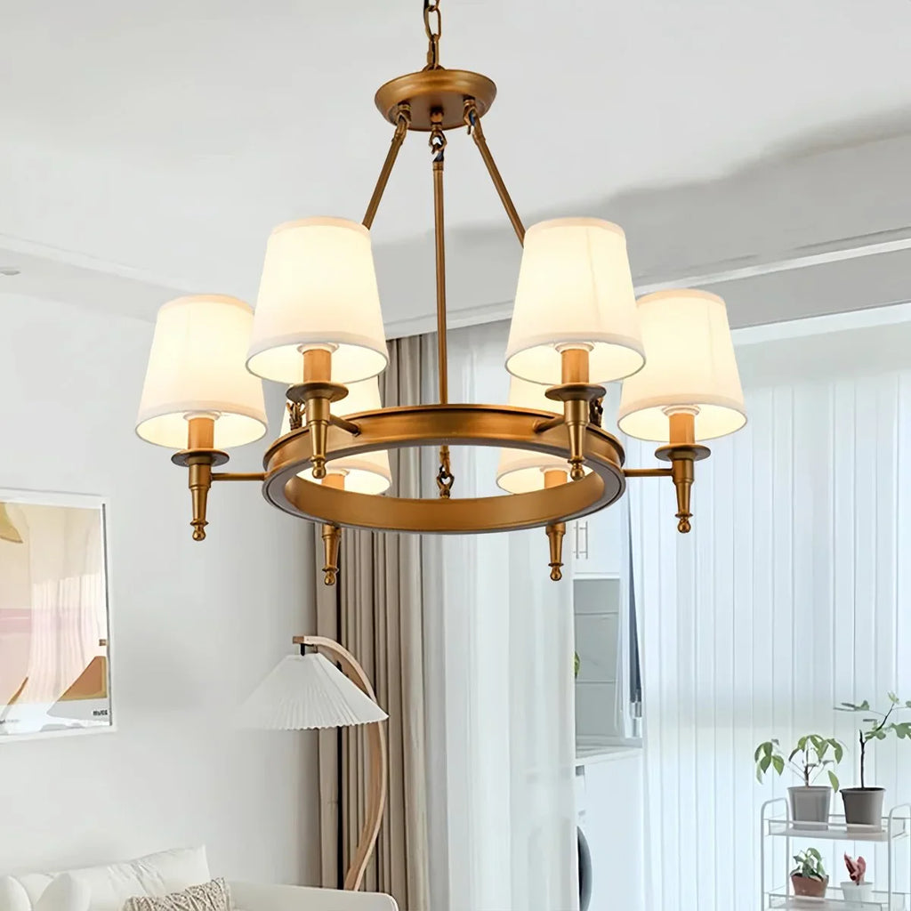 Vintage Ring Metal Fabric Chandelier