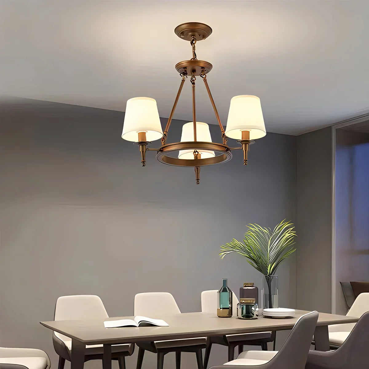 Vintage Ring Metal Fabric Chandelier