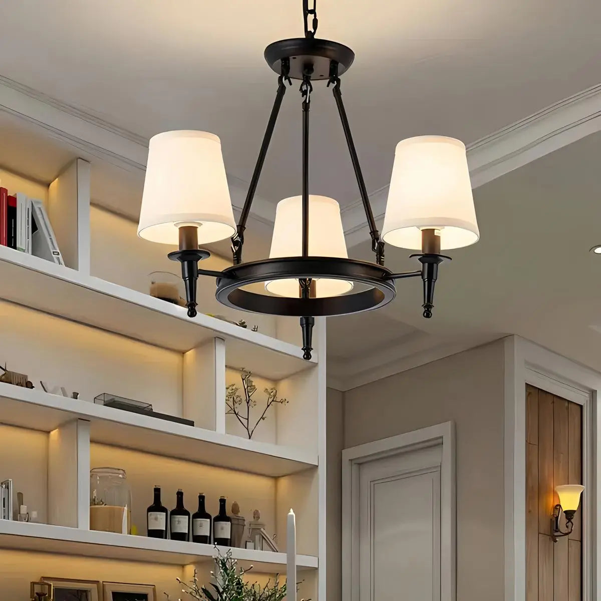 Vintage Ring Metal Fabric Chandelier