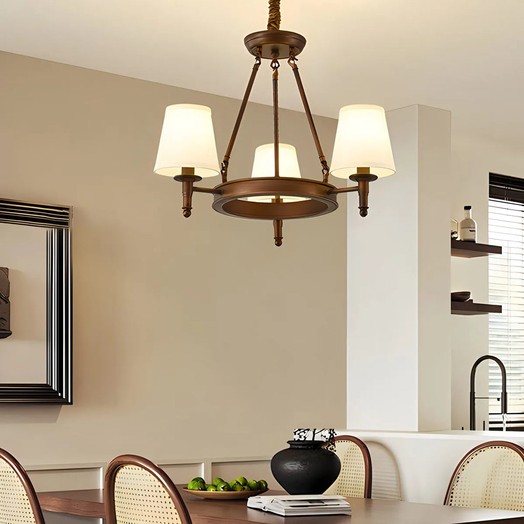 Vintage Ring Metal Fabric Chandelier