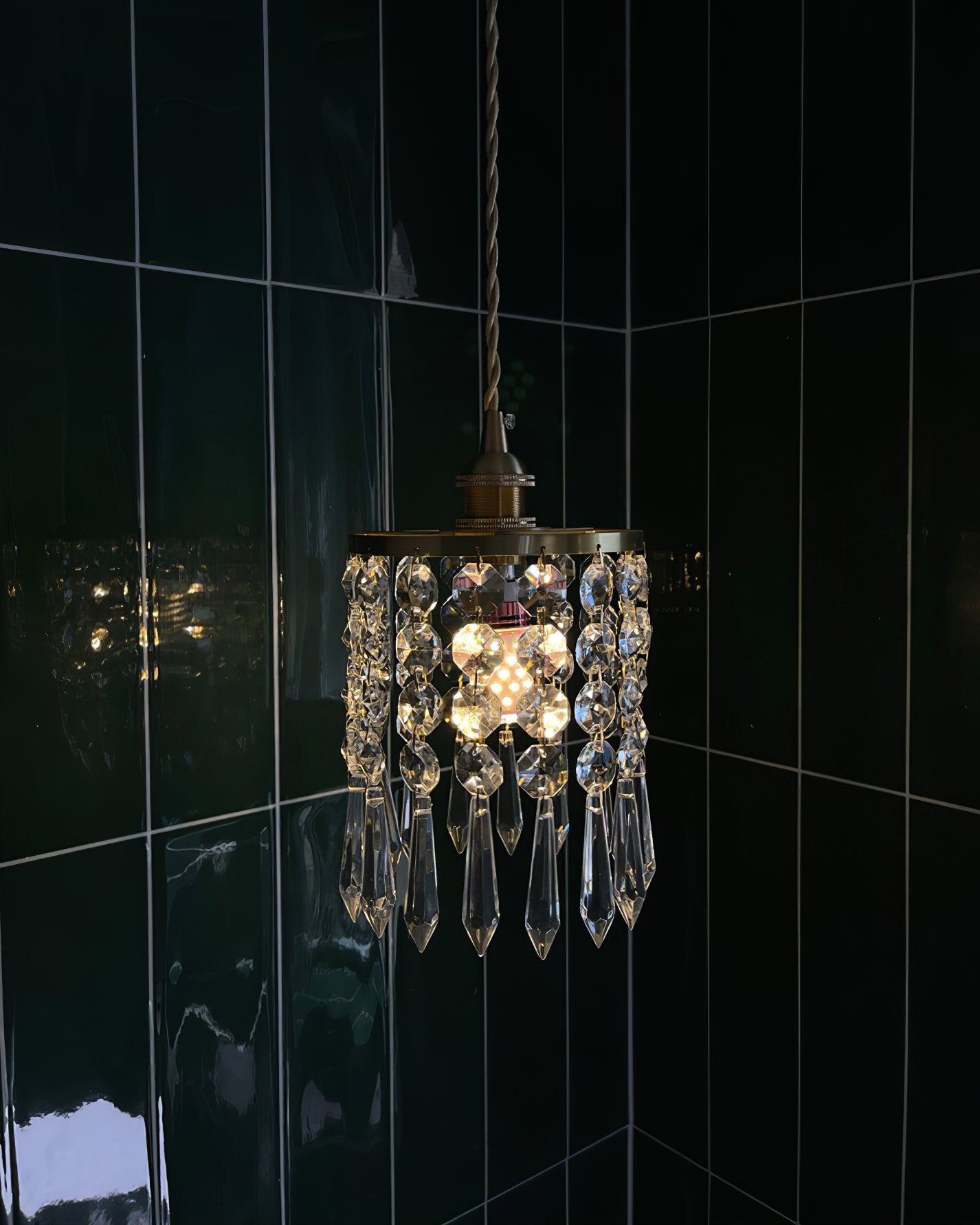 Vintage Crystal Pendant Lamp