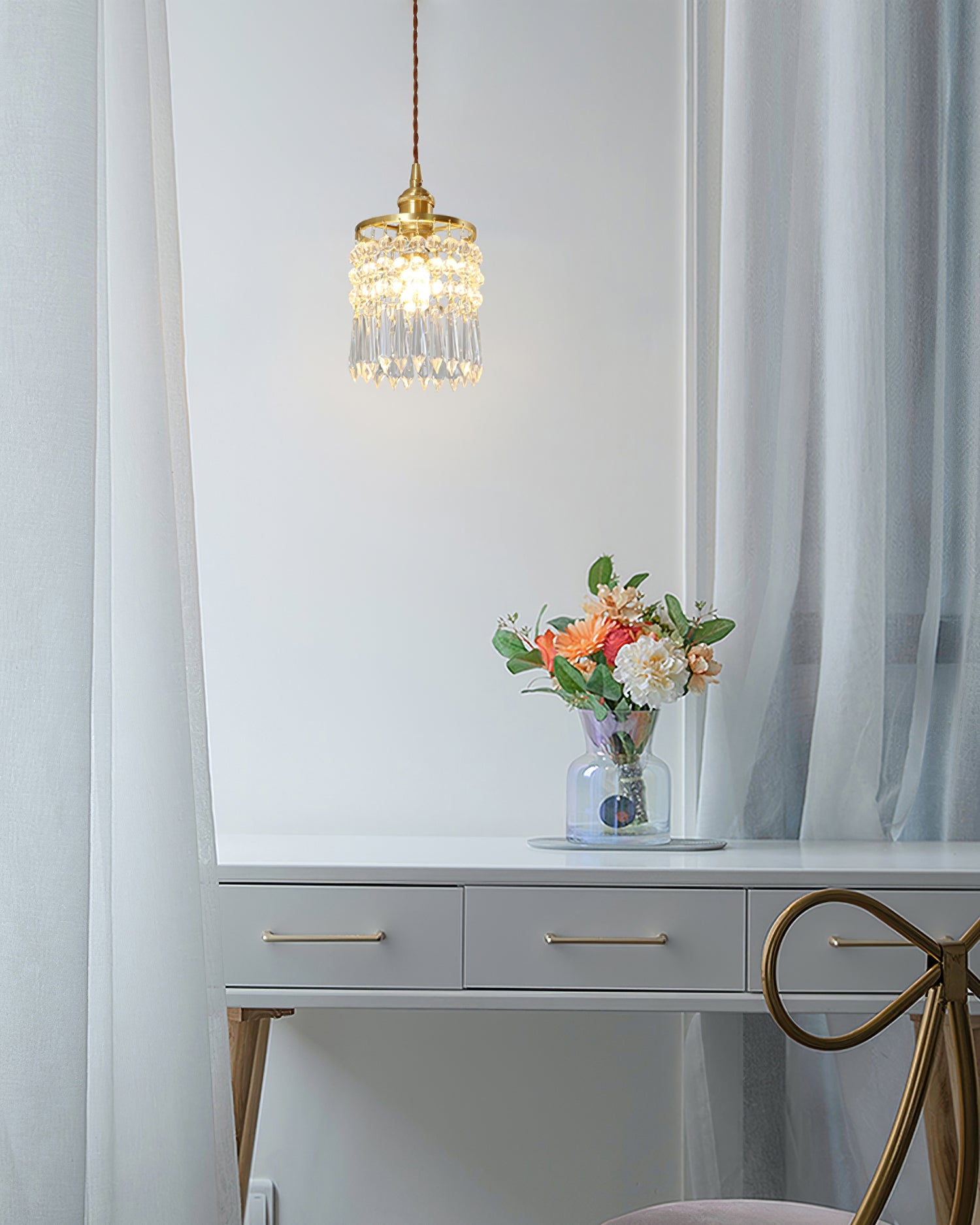 Vintage Crystal Pendant Lamp