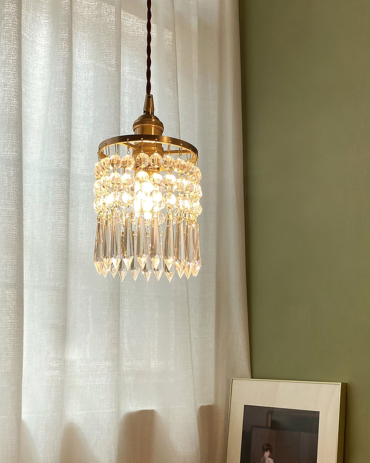 Vintage Crystal Pendant Lamp
