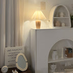 Vintage Fluted Beige Table Lamp