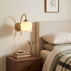 Vintage Mia Brass Wall Lamp – Art Deco Sconce with Fabric Shade