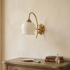 Vintage Mia Brass Wall Lamp – Art Deco Sconce with Fabric Shade