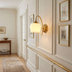Vintage Mia Brass Wall Lamp – Art Deco Sconce with Fabric Shade
