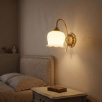 Vintage Mia Brass Wall Lamp – Art Deco Sconce with Fabric Shade