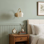 Vintage Mia Brass Wall Lamp – Art Deco Sconce with Fabric Shade