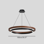 Circular LED Wood Chandelier for Dining Room