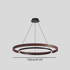 Circular LED Wood Chandelier for Dining Room