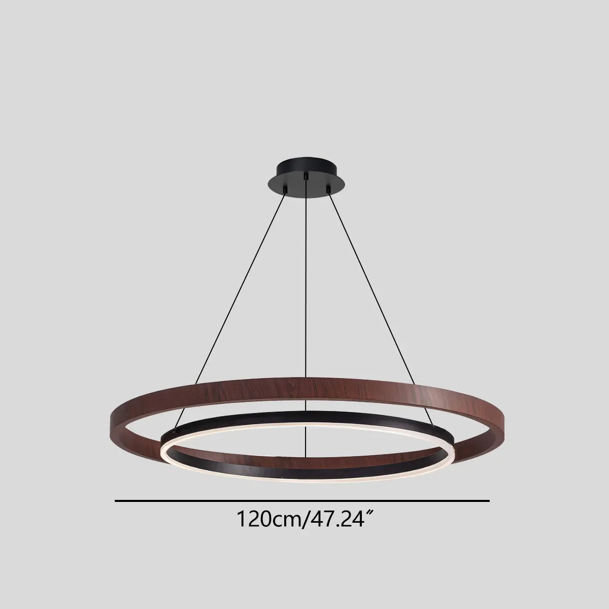 Circular LED Wood Chandelier for Dining Room