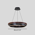 Circular LED Wood Chandelier for Dining Room