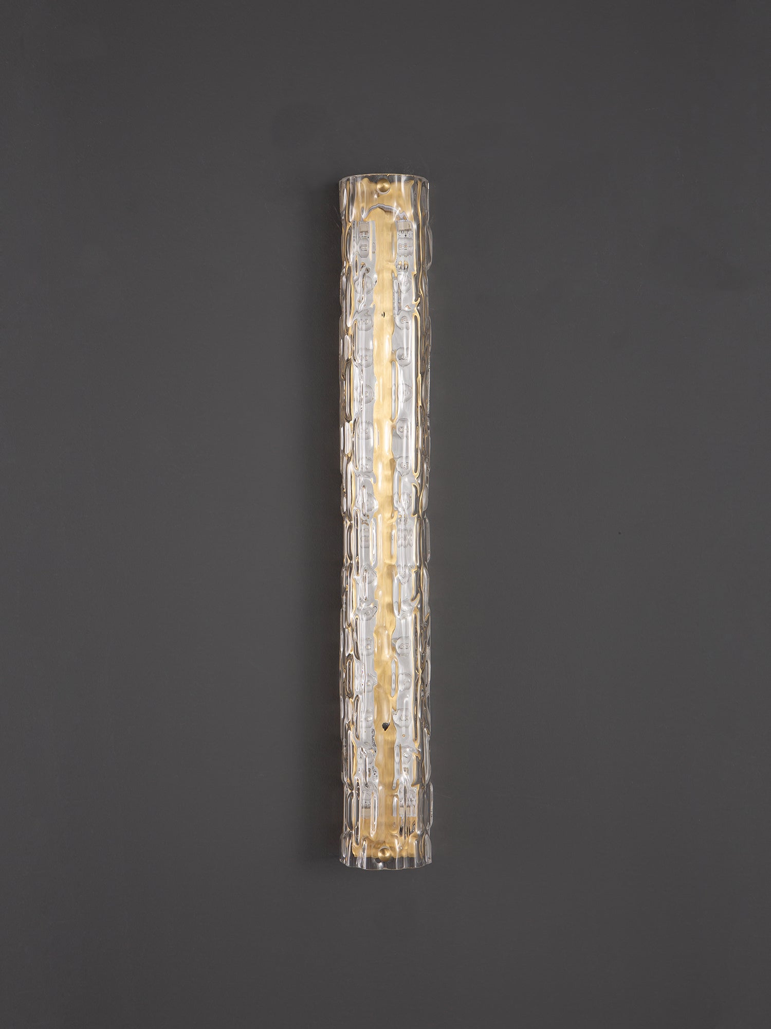 Brass Ripple Crystal Wall Sconce