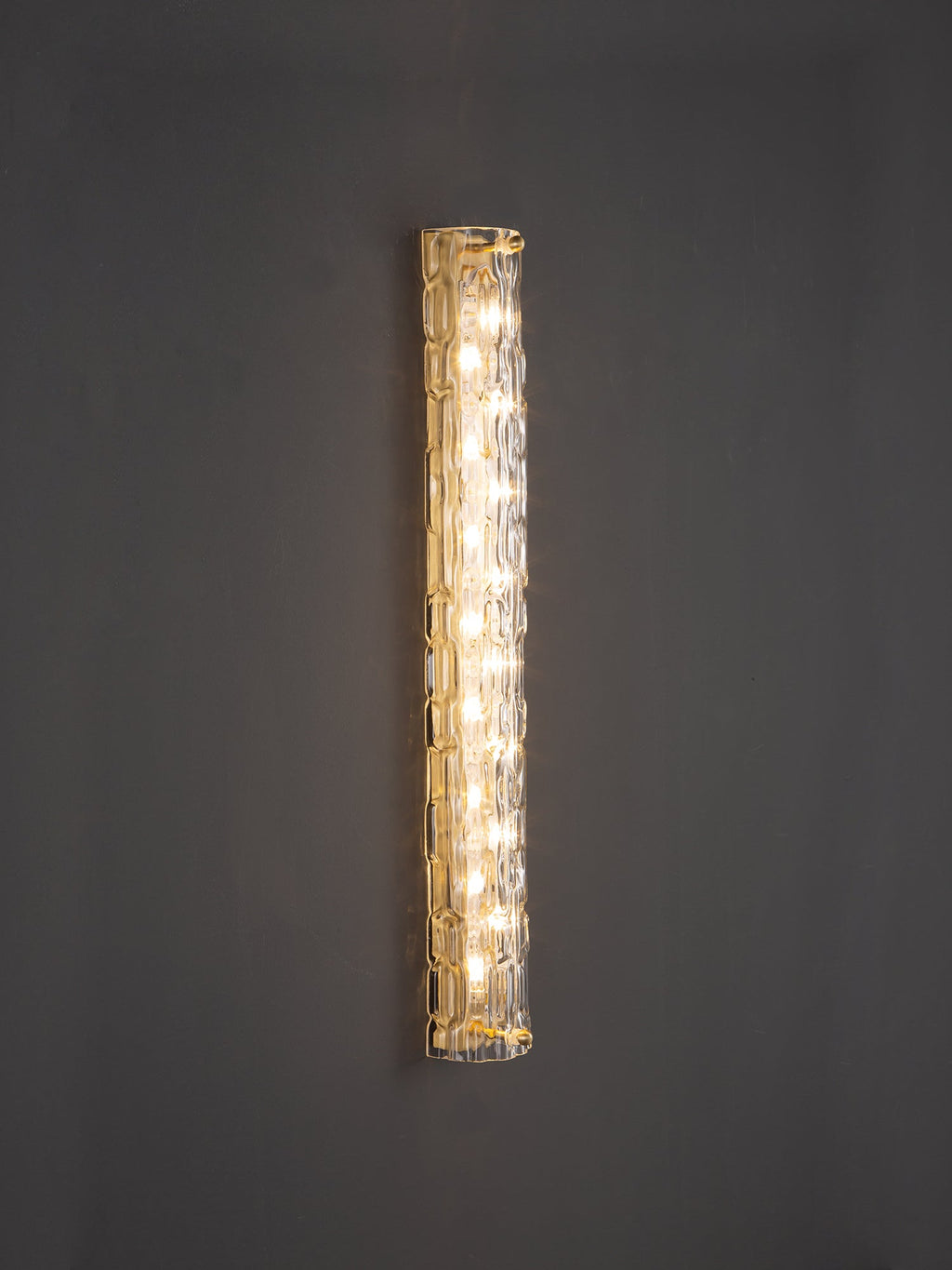 Brass Ripple Crystal Wall Sconce