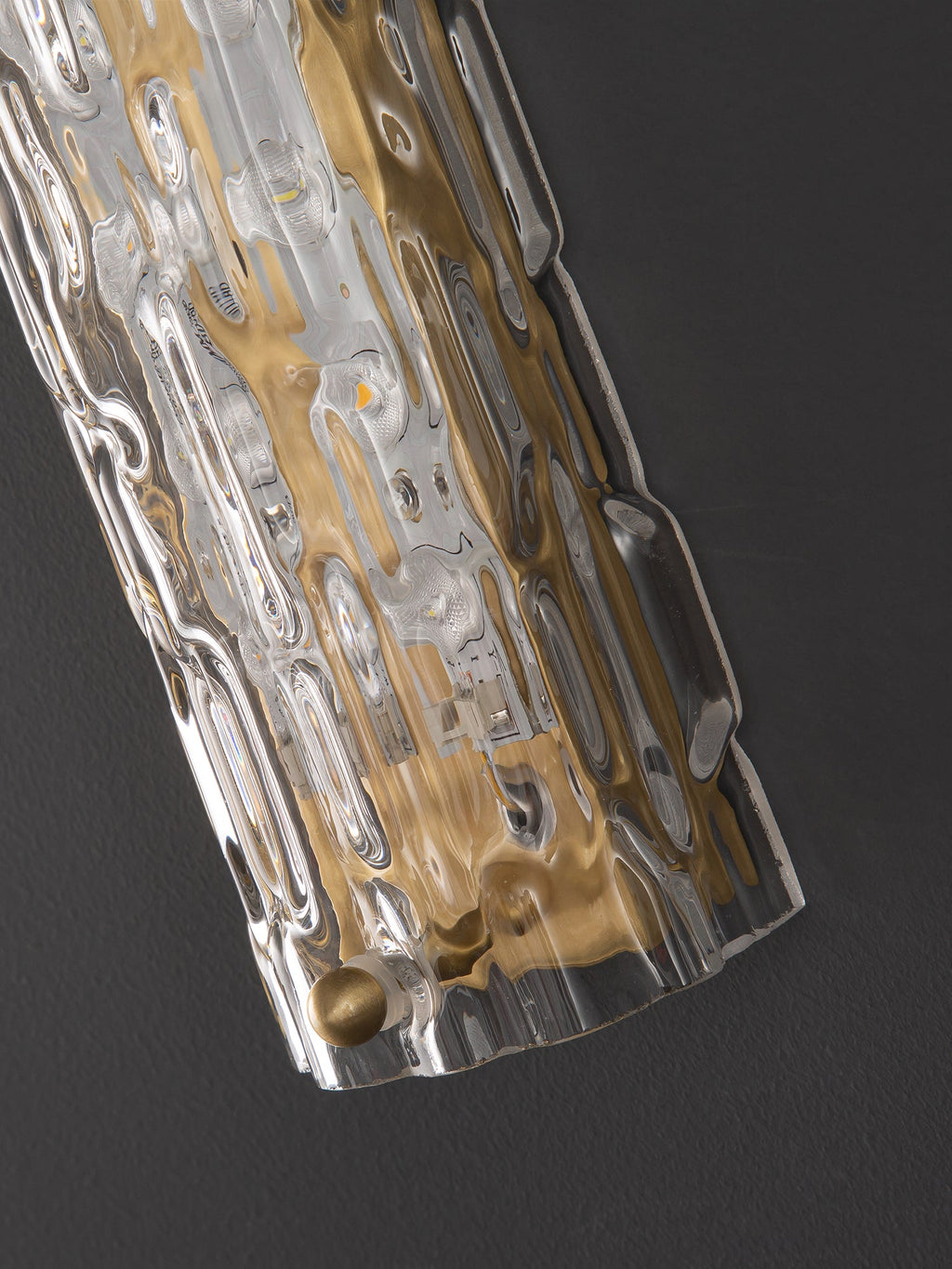 Brass Ripple Crystal Wall Sconce