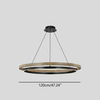 Circular LED Wood Chandelier for Dining Room