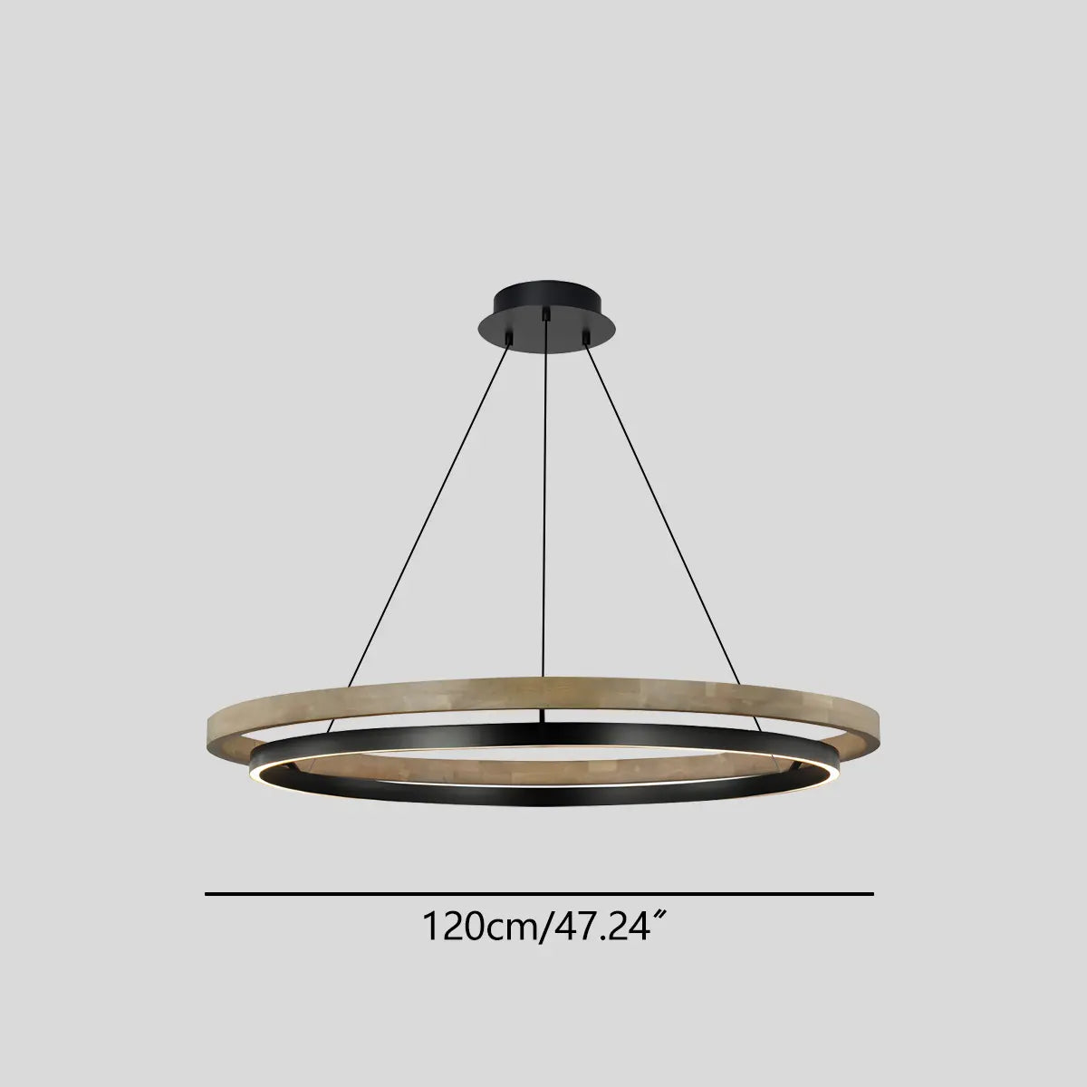 Circular LED Wood Chandelier for Dining Room