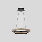 Circular LED Wood Chandelier for Dining Room