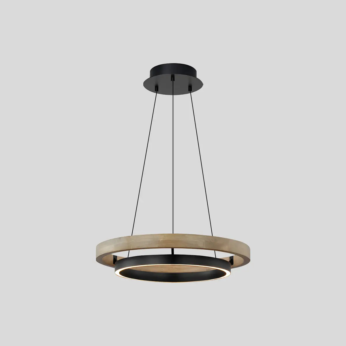 Circular LED Wood Chandelier for Dining Room