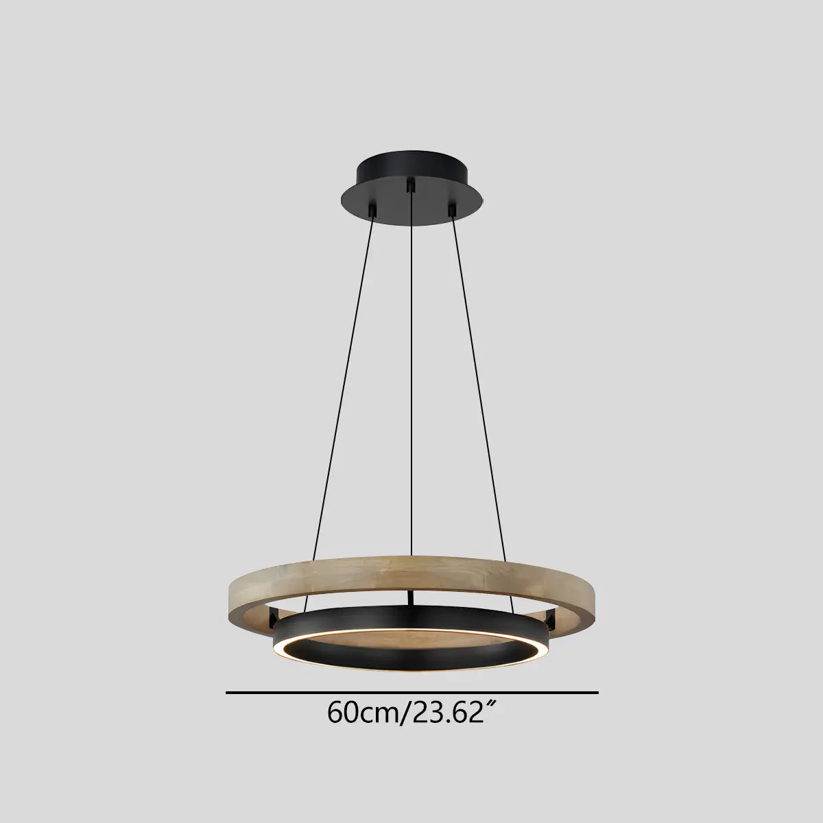 Circular LED Wood Chandelier for Dining Room