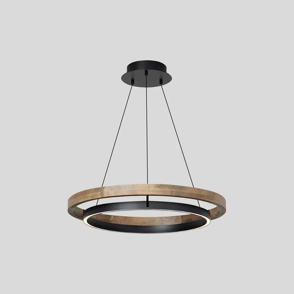 Circular LED Wood Chandelier for Dining Room