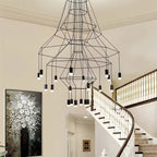Wire Tiered Sculptural Chandelier