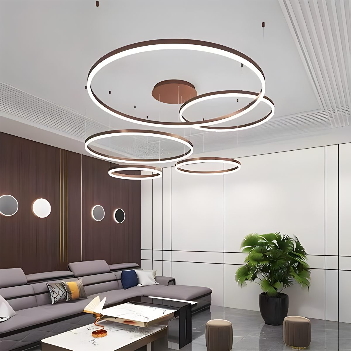 Modern Wireless Ring Chandelier Ceiling Lamp