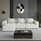 118-inch modular sofa can be converted into an oversized sofa bed Free conversion sofa set flexible configuration, soft corduroy cloud velvet fabric