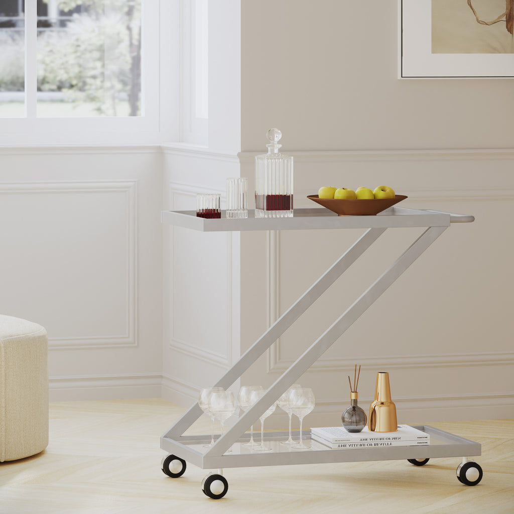 Modern Minimalist Z-shaped Bar Cart