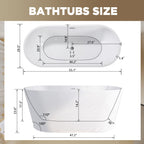 55-inch Glossy White Soaking Tub
