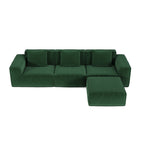 118" Modular Sofa, Convertible to Oversized Sofa Bed Cloud Velvet Fabric