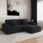 106.3 inch Striped Compression Chaise Longue Sofa