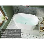 55" Luxury Glossy Soaking Tub