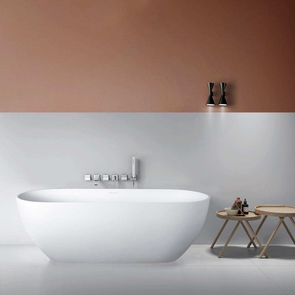 68.9 inch freestanding solid surface soaking bathtub for bathroom